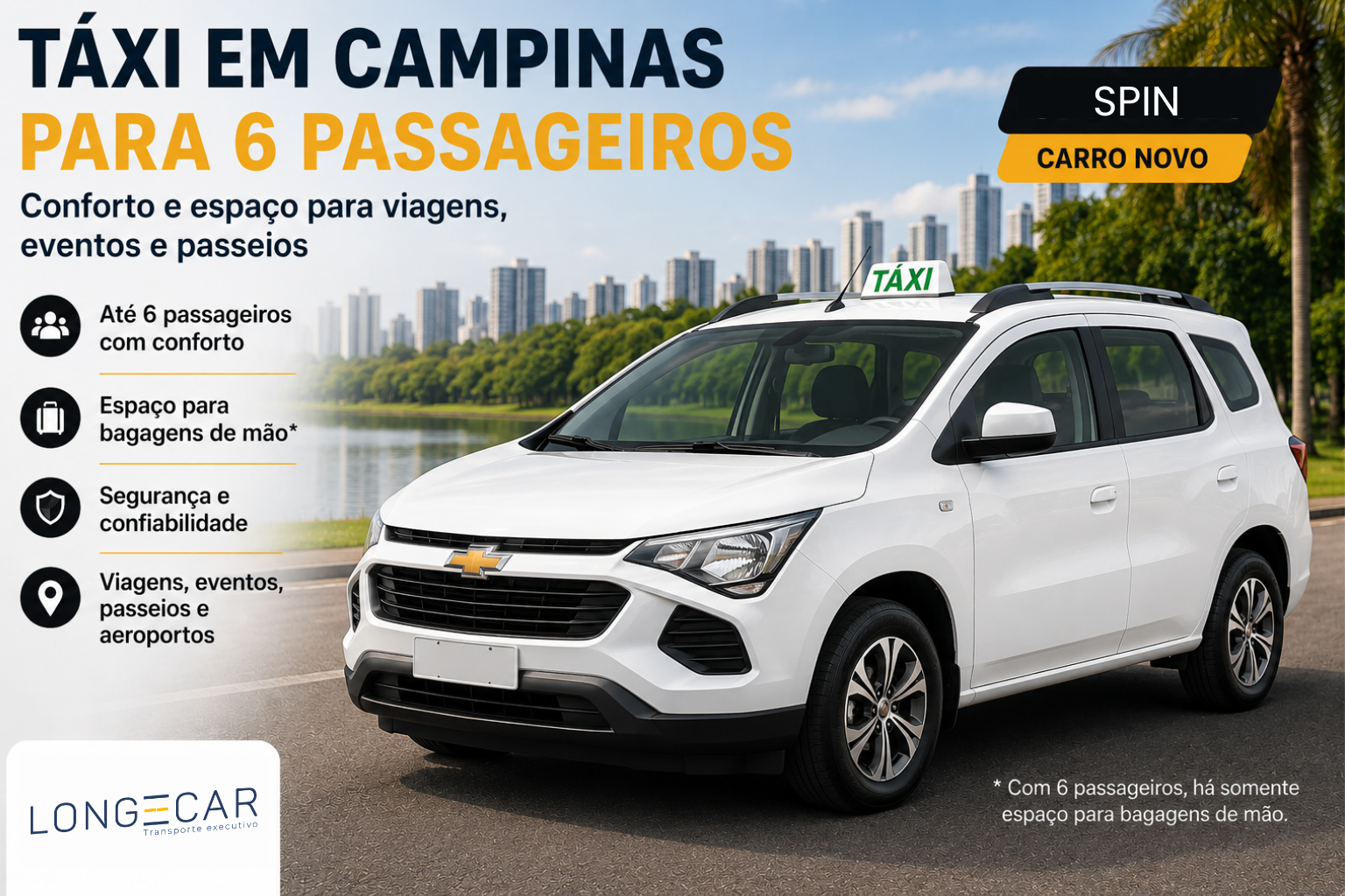 Táxi em Campinas para 6 Passageiros: Conforto e Espaço para Viagens, Eventos e Passeios